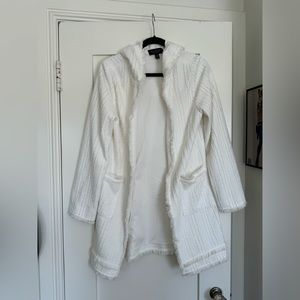 White Cotton Hooded Jacket